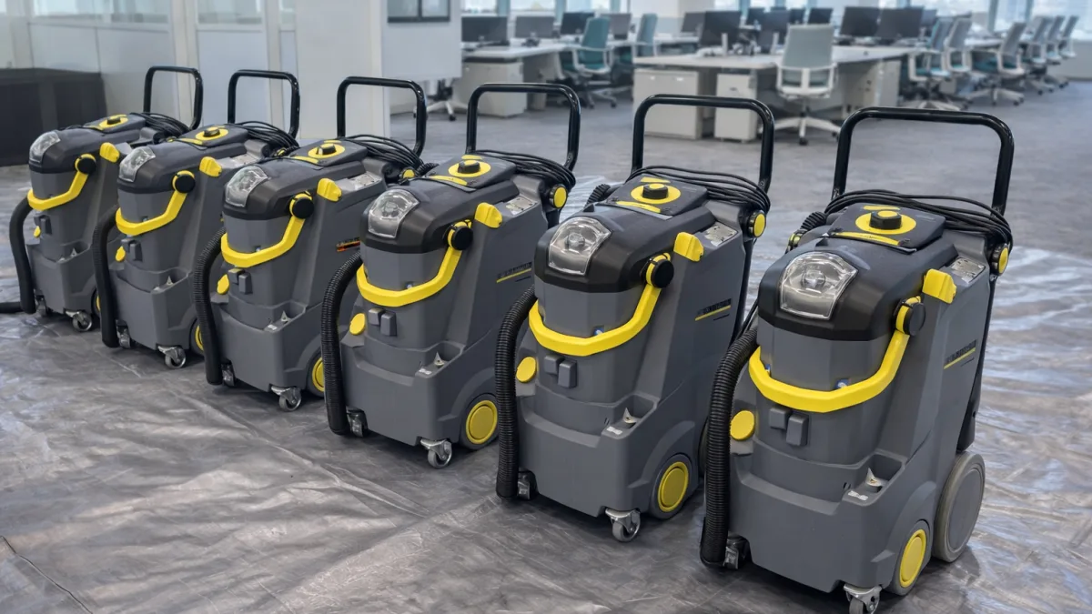 6基の高圧洗浄機で1日MAX500脚まで対応可能